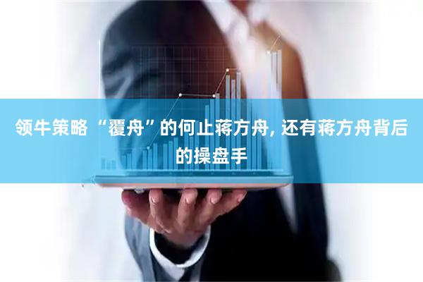 领牛策略 “覆舟”的何止蒋方舟, 还有蒋方舟背后的操盘手