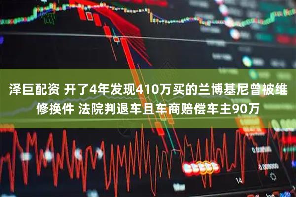 泽巨配资 开了4年发现410万买的兰博基尼曾被维修换件 法院判退车且车商赔偿车主90万