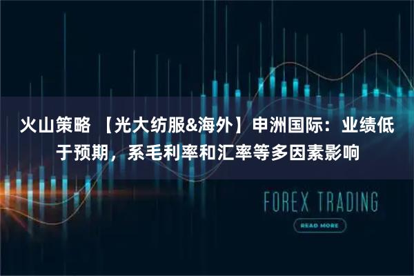 火山策略 【光大纺服&海外】申洲国际：业绩低于预期，系毛利率和汇率等多因素影响