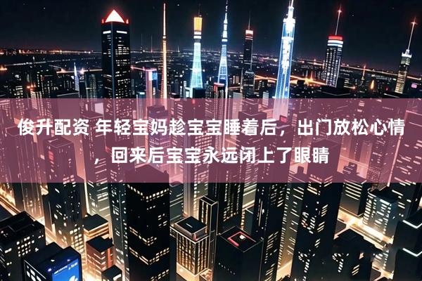 俊升配资 年轻宝妈趁宝宝睡着后，出门放松心情，回来后宝宝永远闭上了眼睛
